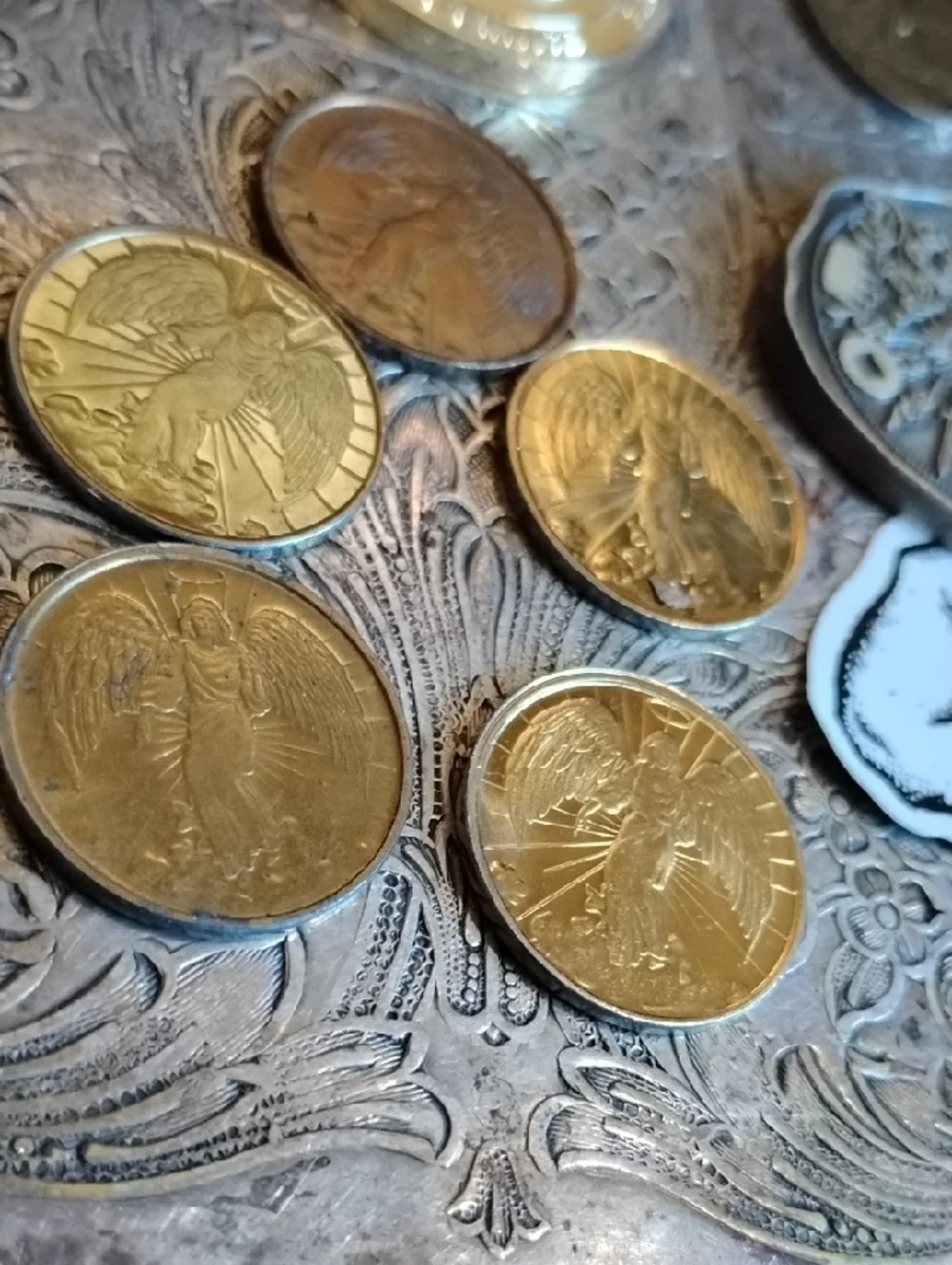 Golden Coin Stack -Arabic/Angels/Pope Francis etc...